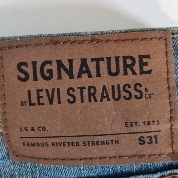 Signature by Levi Strauss S31 slim straight denim blue men's size 33 - Picture 4 of 14